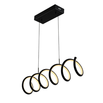 Ali 31" Dimmable Adjustable Integrated LED Metal Linear Pendant - JONATHAN Y